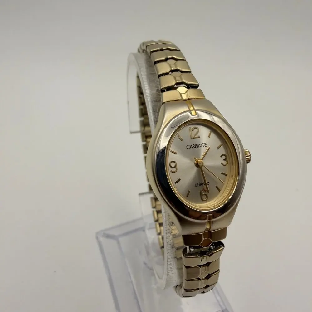 Chic Carriage Timex Women's Two-Tone Oval Quartz Watch, Working